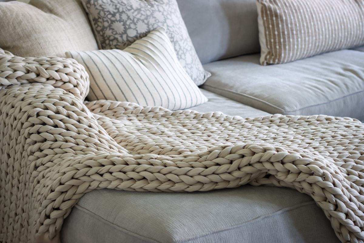 Wool throw blanket